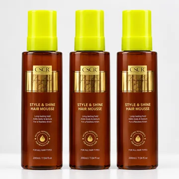 CSCR Professional Argan Oil Style and Shine Hair Mousse Lasting Hold Adds Body and Texture Natural Ingredients For All Hair Types