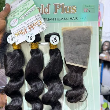 Gold Plus Brazilian Human Hair Extensions with 13by4