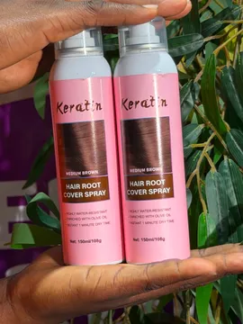 Keratin hair root cover spray