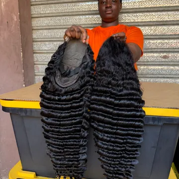Wig Nora 5x5 Closure Deep Wave Human Hair Blend