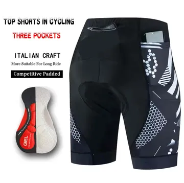 Three Pockets Breathable Men Cycling Shorts Shockproof Mountain Bike