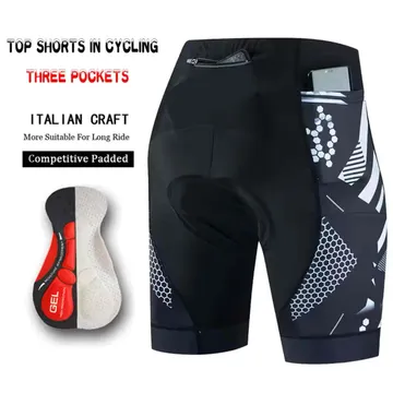 Three Pockets Breathable Men Cycling Shorts Shockproof Mountain Bike