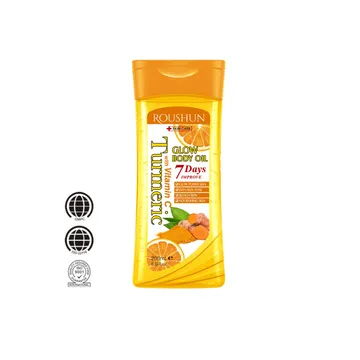 Roushun Turmeric with Vitamin C Glow Body Oil Even Skin Tone and Brightening 200ml