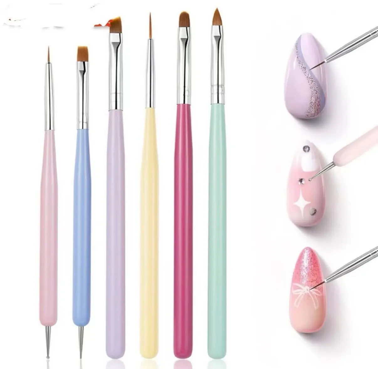 6 pcs Nail Art Brush Set