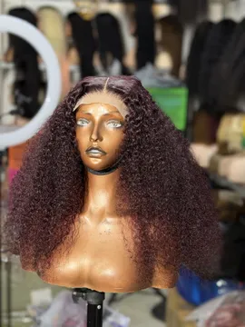 Gifty pixie curls 💯Human hair Burgundy Very soft in texture SDD 5by5 None of the hairs comes styled