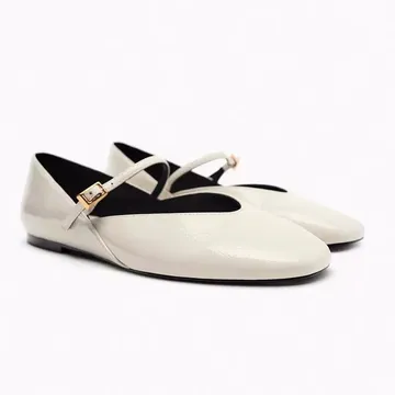 Zara Off White Flat Full Shoe OWFFS
