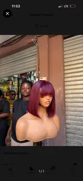 Wig AMA Fringe Bob Burgundy