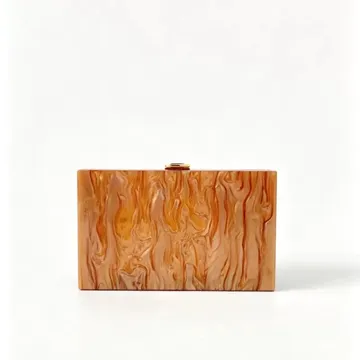 Orange Marble Acrylic Clutch