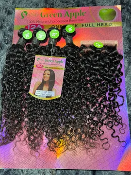 Green apple wet curls 4x4 closure