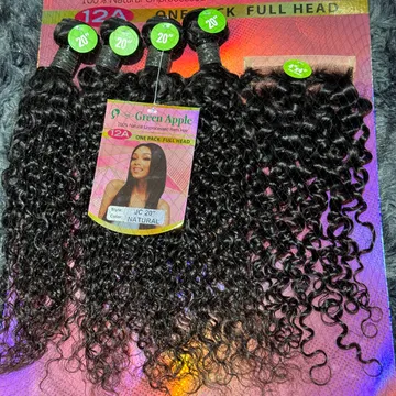 Green apple wet curls 4x4 closure