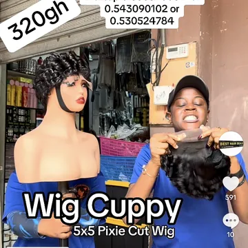 Wig Cuppy 5x5 Closure Pixie Cut Wig