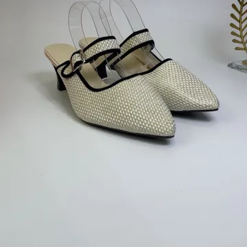 Heel 334 - ( Black/Cream) 1 inches heels