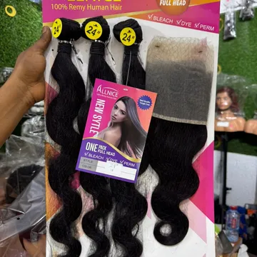 Allnice 24 Inch Remy Human Hair Full Head Pack