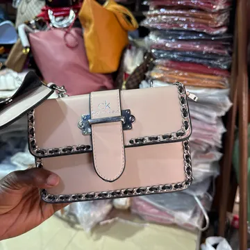 Calvin Klein Pink Chain Trim Crossbody Bag