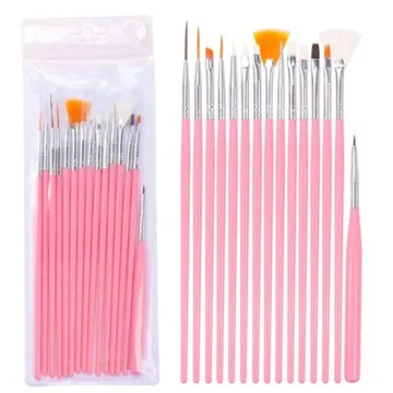 15 in 1 Pink Nail art brush set