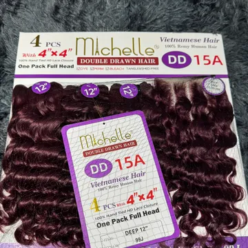 Machelle Double Drawn deep wave 4x4 closure