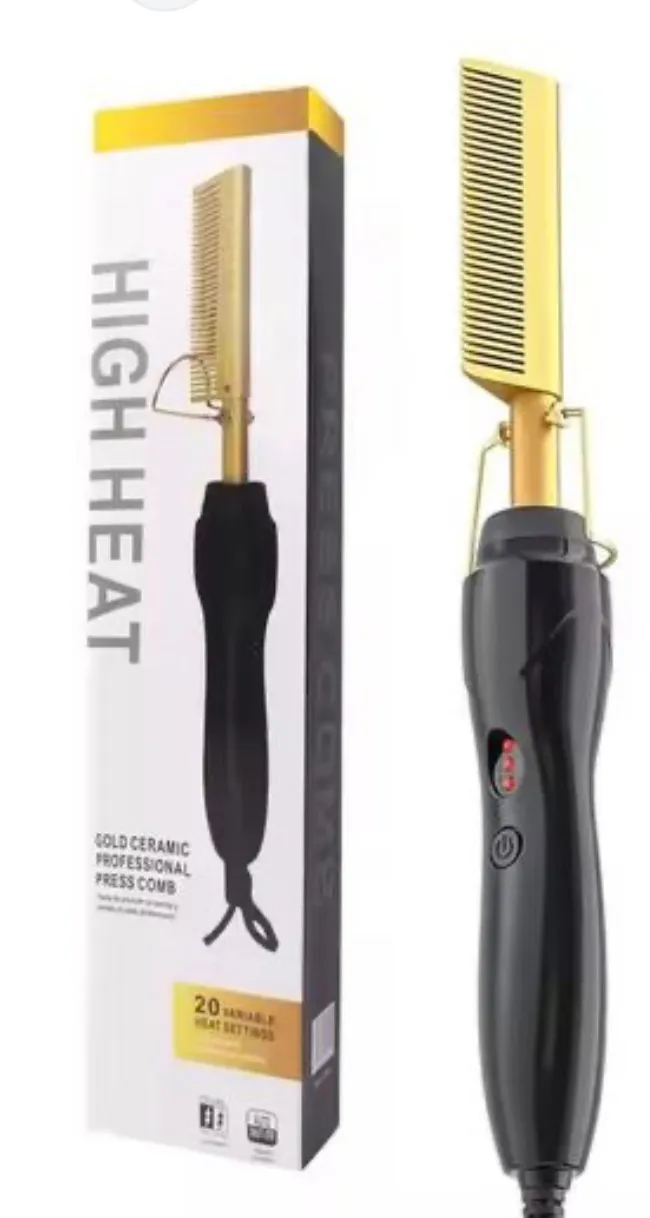 Gold Ceramic Professional High Heat Press Comb