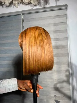 Patrick 4*4 fringe bob. 💯 human hair, very soft. Can be bleached dyed and permed.