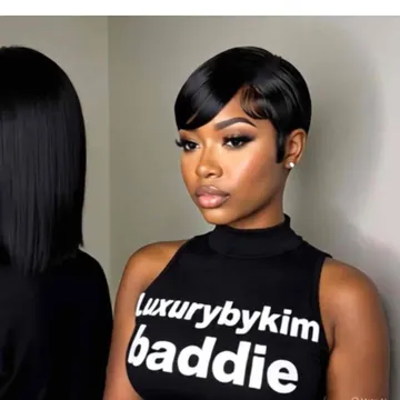 Baddie flat pixie cut