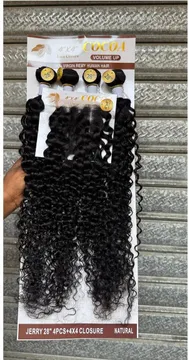 Cocoa Wet Curls With 4x4 Closure