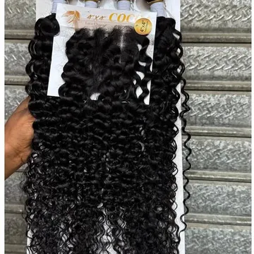 Cocoa Wet Curls With 4x4 Closure