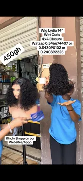 Wig Lydia 14” Wet Curls 4x4 Closure Wig