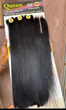 Queen DD Straight With 2x6 Kim K Closure