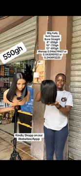 Wig Kelly 4x4 Closure Bone Straight