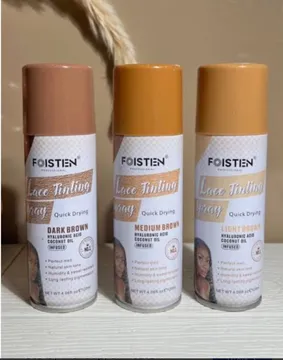 FOISTEN Lace Tinting Spray Quick Drying Brown Shades Hyaluronic Acid Coconut Oil Infused Wig Lace Colorant 4.06 fl oz