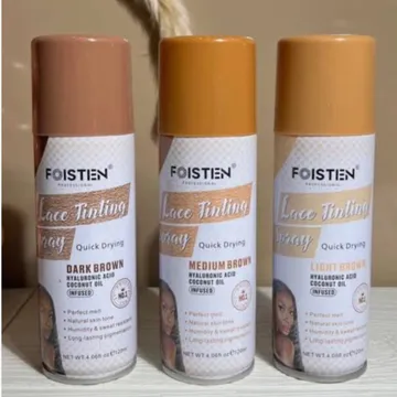 FOISTEN Lace Tinting Spray Quick Drying Brown Shades Hyaluronic Acid Coconut Oil Infused Wig Lace Colorant 4.06 fl oz