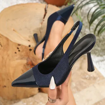 Half Shoe Satin Navy Blue HSNB